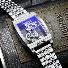 Load image into Gallery viewer, Skeleton Watch Silver Mechanical Pocket Mens Chrome Automatic Manual Exhibition